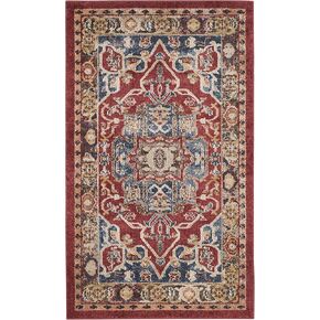 SAFAVIEH Bijar Collection 2'3" x 6' Red / Royal BIJ605R Traditional Oriental Distressed Non-Shedding Living Room Entryway Foyer Hallway Bedroom Runner Rug in Kuwait