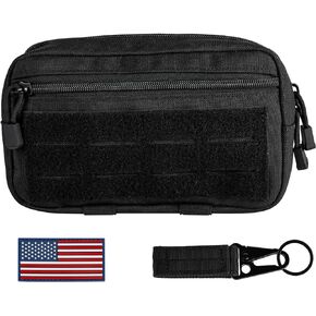 Annchwool Molle Admin Pouch,Tactical EDC Utility Tool Pouch with 1*Tactical Gear Clip and 1*Patch(Black,Khaki,Camo,Green) in Kuwait