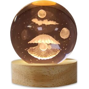 ديكور صدف من بيست هوم مع هدايا مصباح ليلي ثلاثي الأبعاد من اللؤلؤ، ديكور محيطي صغير لغرفة نوم المراهقين والأطفال والبنات. in Kuwait