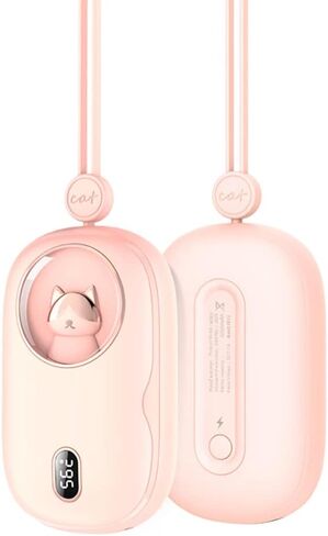 شاحن محمول لطيف بقوة 10000 مللي أمبير في الساعة، جهاز تدفئة اليد قابل لإعادة الشحن، 3 مستويات للحرارة، تسخين على الوجهين مع سخان شاشة رقمية، شحن سريع، أضواء ملونة للطاقة المتنقلة 3 في 1 in Kuwait