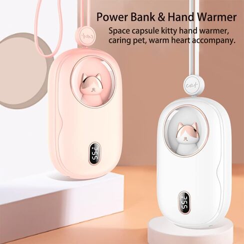 شاحن محمول لطيف بقوة 10000 مللي أمبير في الساعة، جهاز تدفئة اليد قابل لإعادة الشحن، 3 مستويات للحرارة، تسخين على الوجهين مع سخان شاشة رقمية، شحن سريع، أضواء ملونة للطاقة المتنقلة 3 في 1 in Kuwait