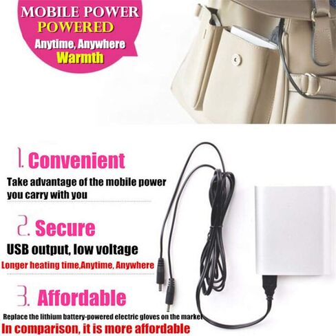 قفازات تدفئة USB للنساء والرجال، قفازات شتوية دافئة للكمبيوتر المحمول، حياكة الأيدي كاملة ونصف دافئة بدون أصابع، تصميم قابل للغسل (أسود + وردي) in Kuwait