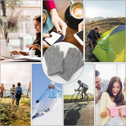 BicycleStore USB Heated Gloves, Winter Warm Heated Gloves with 3 Adjustable Temperature Electric Touchscreen Gloves Hand Warmers Work Gloves Unisex Washable Knitting Glove for Men Women Indoor Outdoor in Kuwait