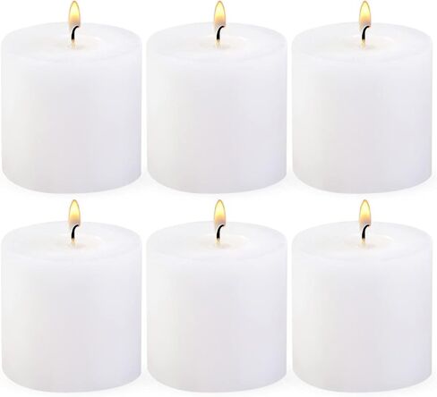 12 Pack 2x3 Inch Pillar Candles, Unscented Column Candles for Home Restaurants Spa Church Weddings, Smokeless Dripless and Clean Burning Emergency Candle - White in Kuwait