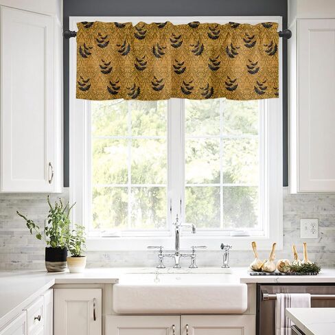 TTBDKKDM Halloween Window Valance for Kitchen Living Room Bedroom Jack Skellington and Sally Window Curtain for Halloween Decorations and Supplies Rod Pocket Window Treatment Valance Short Curtain in Kuwait