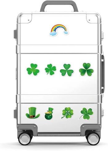 Angjiny 50 قطعة من ملصقات عيد القديس باتريك، ملصقات منقوشة على شكل شامروك، ملصقات نافذة شامروك خضراء، ملصقات نافذة شامروك ثابتة لديكور الربيع الأيرلندي in Kuwait