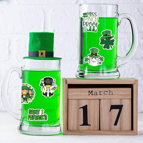 Angjiny 50 قطعة من ملصقات عيد القديس باتريك، ملصقات منقوشة على شكل شامروك، ملصقات نافذة شامروك خضراء، ملصقات نافذة شامروك ثابتة لديكور الربيع الأيرلندي in Kuwait