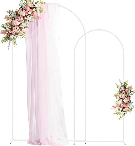 Fomcet Metal Arch Backdrop Stand Set of 2 Wedding Arch Stand White 7.2FT & 6FT Arched Frame for Birthday Party Baby Shower Graduation Ceremony Decorations in Saudi Arabia