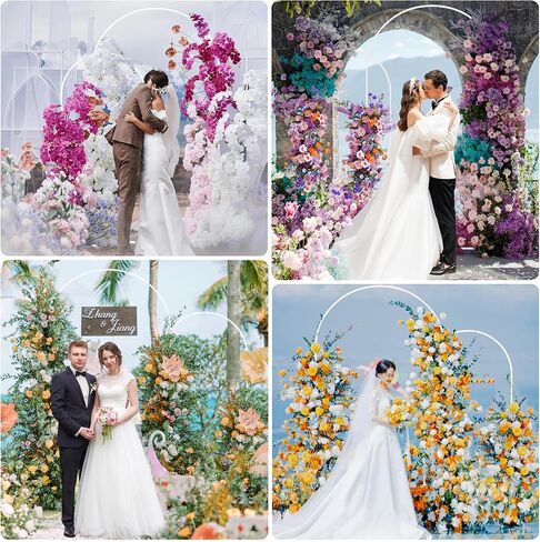 Fomcet Metal Arch Backdrop Stand Set of 2 Wedding Arch Stand White 7.2FT & 6FT Arched Frame for Birthday Party Baby Shower Graduation Ceremony Decorations in Saudi Arabia