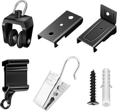 TOKPLNU Ceiling Curtain Track Accessories, Flexible Bendable White Curtain Rail 10Ft Ceiling Wall Mount Curved Curtain Track Hardware Set, Curtain Track Glider Track Roller Hooks Clips in Saudi Arabia