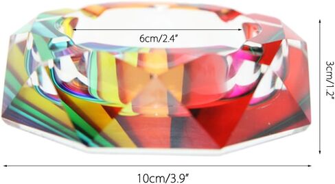 Apol Beautiful Octagon Crystal Glass Ashtrays 3.9" Cigar Cigarette Ash Holder Case for Home Office Tabletop Decoration Dad Gift (Circle) in Saudi Arabia