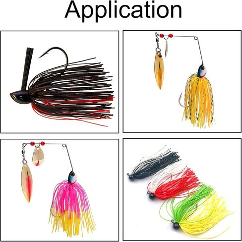 Eupheng 12 Colors Silicone Jig Skirts Fishing Lure Skirt Replacement for Spinnerbaits Bass Buzzbaits DIY Squid Jig Spinner Bait Buzzbaits Accessories in Saudi Arabia