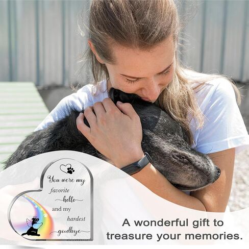 Dog Loss Gifts, Dog Bereavement Gifts, Dog Remembrance Gift, Memory Gift of Dog, Passing Away Gifts, Dog Sympathy Memorial Heart Shaped Acrylic Decor Sign, Condolence Gifts for Loss of Dog in Kuwait