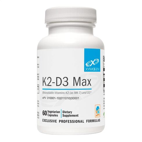 XYMOGEN K2-D3 Max - Vitamin D3 K2 with 180mcg VIT K Per Capsule - Bioavailable Vitamin D 5000 IU (Cholecalciferol) with Vitamin K2 MK-7 - Bone Health + Immune Support Supplement (60 Capsules) in Saudi Arabia