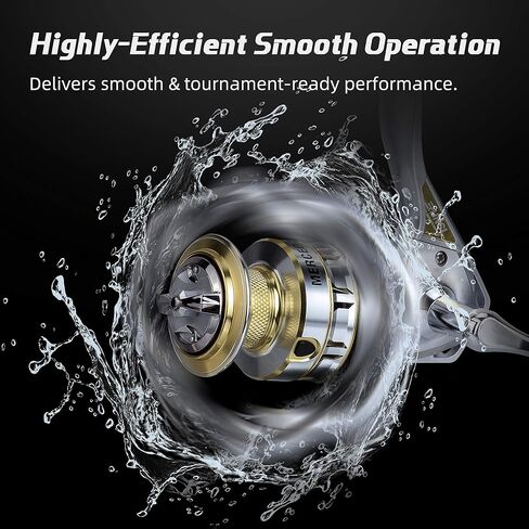 RUNCL بكرة صيد دوارة ميرسيد، بكرة دوارة - محامل كروية 10+1 HPCR، نظام سحب متعدد الأقراص، إدارة خط CNC، تشغيل سلس، بكرة جاهزة للتضفير - بكرة صيد خفيفة الوزن in Kuwait