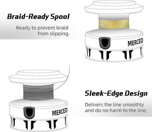 RUNCL بكرة صيد دوارة ميرسيد، بكرة دوارة - محامل كروية 10+1 HPCR، نظام سحب متعدد الأقراص، إدارة خط CNC، تشغيل سلس، بكرة جاهزة للتضفير - بكرة صيد خفيفة الوزن in Kuwait