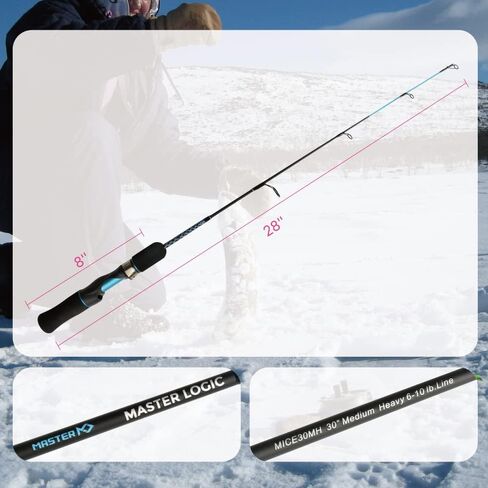 MASTER LOGIC Ice Fishing Rod, Sensitive Ice Spinning Rod, 28"/30" Ice Fishing Pole Medium Heavy in Kuwait