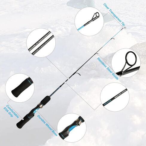 MASTER LOGIC Ice Fishing Rod, Sensitive Ice Spinning Rod, 28"/30" Ice Fishing Pole Medium Heavy in Kuwait