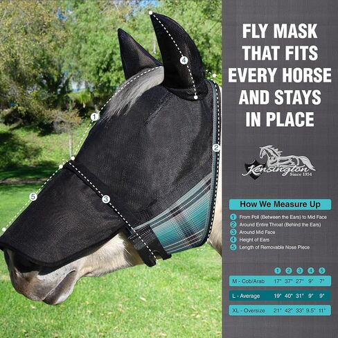 Kensington UViator CatchMask w/Ears & Removable Nose & Forelock Opening, Medium, Deluxe Black in Saudi Arabia