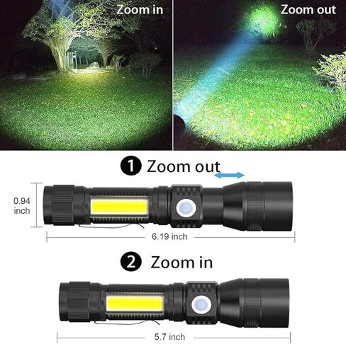 Karrong UV Flashlight Rechargeable, Black Light Flashlights, 2000lm Pocket-Sized T6 LED Torch with Clip, Water Resistant, 7 Modes for Pet Clothing Detection/Emergency/Camping 2pack in Kuwait