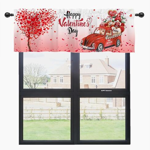 HawSkgFub Spring Summer Honey Bee Gnome Daisy Flower Kitchen Curtain Valance 54 x 18, Buffalo Plaid Short Topper Curtains Window Rod Pocket, Home Farmhouse Honeycomb Living Room Bedroom Bathroom Decor in Kuwait