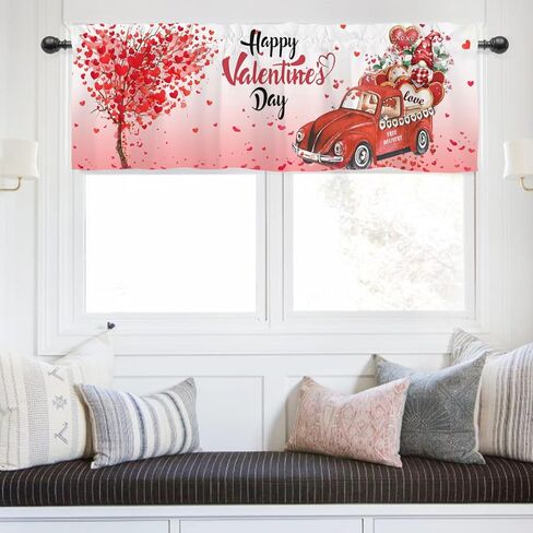 HawSkgFub Spring Summer Honey Bee Gnome Daisy Flower Kitchen Curtain Valance 54 x 18, Buffalo Plaid Short Topper Curtains Window Rod Pocket, Home Farmhouse Honeycomb Living Room Bedroom Bathroom Decor in Kuwait