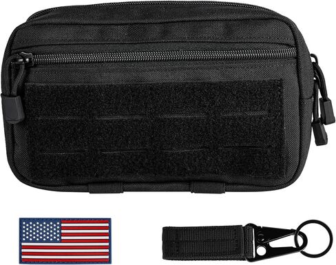 Annchwool Molle Admin Pouch,Tactical EDC Utility Tool Pouch with 1*Tactical Gear Clip and 1*Patch(Black,Khaki,Camo,Green) in Kuwait