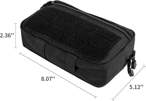 Annchwool Molle Admin Pouch,Tactical EDC Utility Tool Pouch with 1*Tactical Gear Clip and 1*Patch(Black,Khaki,Camo,Green) in Kuwait