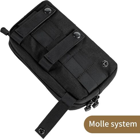 Annchwool Molle Admin Pouch,Tactical EDC Utility Tool Pouch with 1*Tactical Gear Clip and 1*Patch(Black,Khaki,Camo,Green) in Kuwait