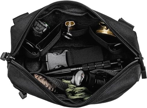 Annchwool Molle Admin Pouch,Tactical EDC Utility Tool Pouch with 1*Tactical Gear Clip and 1*Patch(Black,Khaki,Camo,Green) in Kuwait