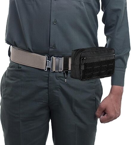 Annchwool Molle Admin Pouch,Tactical EDC Utility Tool Pouch with 1*Tactical Gear Clip and 1*Patch(Black,Khaki,Camo,Green) in Kuwait