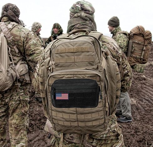 Annchwool Molle Admin Pouch,Tactical EDC Utility Tool Pouch with 1*Tactical Gear Clip and 1*Patch(Black,Khaki,Camo,Green) in Kuwait