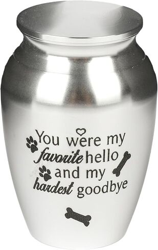 Black Rhino Small Pet Urn - Pet Urns for Dogs or Cats Ashes - Cremation Urns for Remains of Beloved Pets - Secure Threaded Lid - Fits in Palm of Hand - Silver Polished - 1.7 x 2.7 Inches in Kuwait