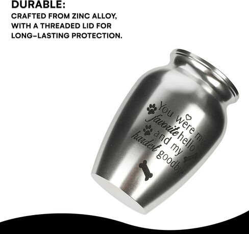 Black Rhino Small Pet Urn - Pet Urns for Dogs or Cats Ashes - Cremation Urns for Remains of Beloved Pets - Secure Threaded Lid - Fits in Palm of Hand - Silver Polished - 1.7 x 2.7 Inches in Kuwait