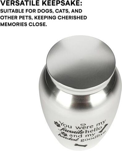 Black Rhino Small Pet Urn - Pet Urns for Dogs or Cats Ashes - Cremation Urns for Remains of Beloved Pets - Secure Threaded Lid - Fits in Palm of Hand - Silver Polished - 1.7 x 2.7 Inches in Kuwait