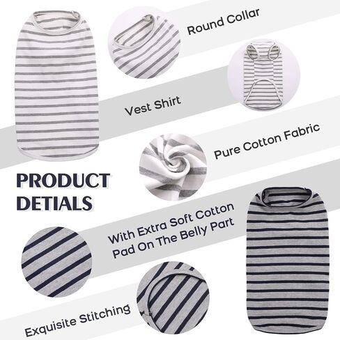 قطعتان من قمصان الكلاب، ملابس مخططة للجرو الحيوانات الأليفة، تي شيرت رائع للكلاب الصغيرة والمتوسطة والكبيرة من الذكور والقطط والكلاب، ملابس قطط ناعمة قابلة للتنفس لصور حفلات أعياد الميلاد والهالوين وعيد الشكر in Kuwait