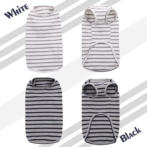 قطعتان من قمصان الكلاب، ملابس مخططة للجرو الحيوانات الأليفة، تي شيرت رائع للكلاب الصغيرة والمتوسطة والكبيرة من الذكور والقطط والكلاب، ملابس قطط ناعمة قابلة للتنفس لصور حفلات أعياد الميلاد والهالوين وعيد الشكر in Kuwait