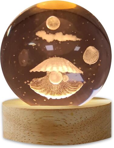 ديكور صدف من بيست هوم مع هدايا مصباح ليلي ثلاثي الأبعاد من اللؤلؤ، ديكور محيطي صغير لغرفة نوم المراهقين والأطفال والبنات. in Kuwait