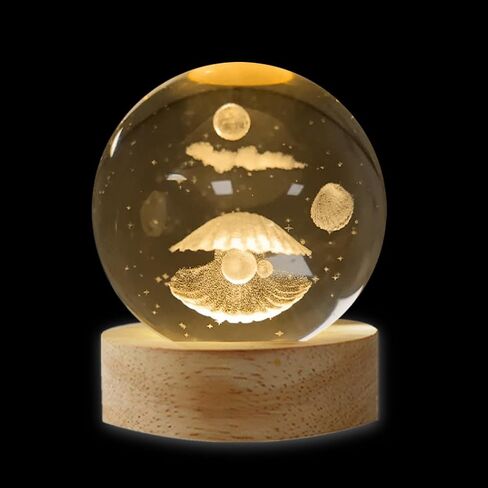 ديكور صدف من بيست هوم مع هدايا مصباح ليلي ثلاثي الأبعاد من اللؤلؤ، ديكور محيطي صغير لغرفة نوم المراهقين والأطفال والبنات. in Kuwait