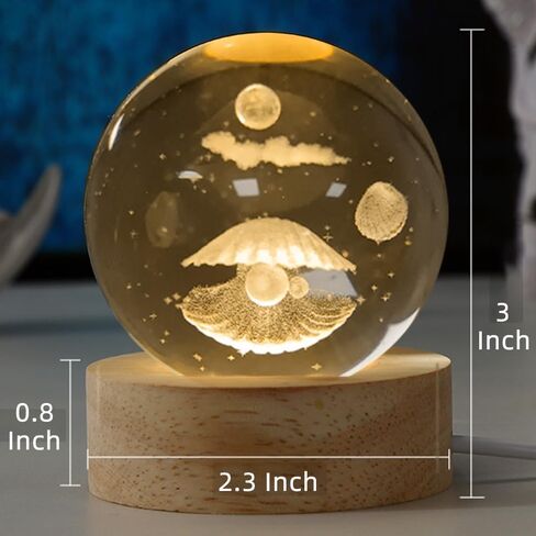 ديكور صدف من بيست هوم مع هدايا مصباح ليلي ثلاثي الأبعاد من اللؤلؤ، ديكور محيطي صغير لغرفة نوم المراهقين والأطفال والبنات. in Kuwait