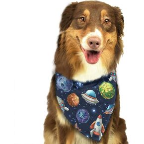 Comic Space Dog Bandana,Dog Bandanas Triangle Bibs Scarf Accessories for Small Medium Large Dogs Cats Pets Animals in Kuwait