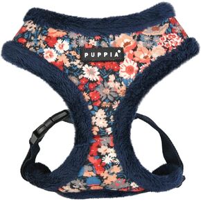 Puppia Gianni Dog Harness Over-The-Head Warm Winter Flower Pattern Adjustable Chest for Small and Medium Dog, Beige, Small in Kuwait