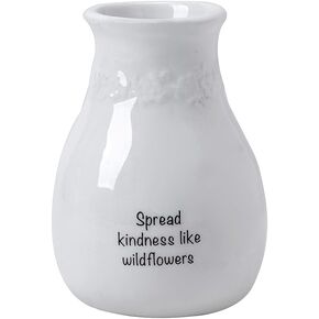 مزهرية زهرة السيراميك هدية مزهرية مصنوعة يدويًا للمزرعة، مزهرية مزخرفة هدية لحفلات الزفاف، وأعياد الميلاد، والحفلات، والعطلات، 5 بوصات ارتفاع (اللطف) in Kuwait