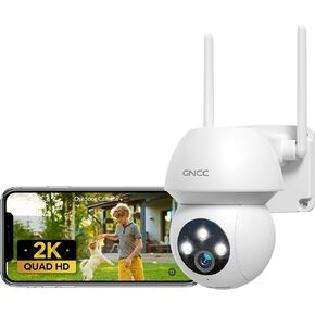 كاميرا مراقبة واي فاي GNCC خارجية 2K 360 درجة كاميرا مراقبة منزلية سلكية مع تتبع تلقائي، رؤية ليلية ملونة، تخزين SD وسحاب، محادثة ثنائية الاتجاه، مقاومة للماء (2.4 جيجا هرتز، K1Pro) in Kuwait