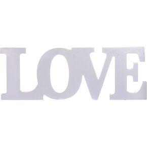 لافتة قائمة قائمة بذاتها على شكل حرف خشبي مطبوع عليها حروف الحب الخشبية، لافتات الحب الريفية المنفردة لغرفة المعيشة، ديكور الموقد | حفلات الزفاف، هدايا الحفلات المنزلية (الحب الأبيض) in Kuwait