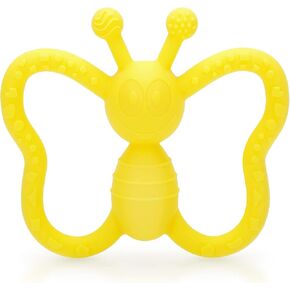 Baby Teething Toys, Butterfly Design Teether Pain Relief Toy for Newborn Babies, Freezer Safe Neutral Shower Gift, Soft Textured for Boy and Girl in Kuwait