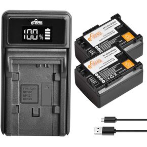 Pickle Power BP-808 BP808 Battery and LED Charger Compatible with Canon BP-807, BP-808, BP-809 and Canon HFM400 HF100 M300 S100 S200 FS36 FS37 HF200 HFS11 HF100 HF20 HG21 FS406