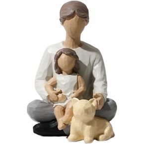 Waowumar Family of 3 Figurines Decor Resin Family Sculpture Parents and Daughter Statue Gifts for Family Home Decoration for Birthday Thanksgiving Christmas in Kuwait