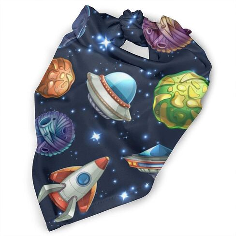 Comic Space Dog Bandana,Dog Bandanas Triangle Bibs Scarf Accessories for Small Medium Large Dogs Cats Pets Animals in Kuwait