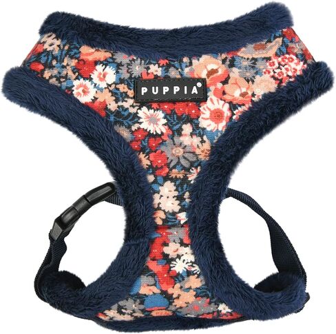 Puppia Gianni Dog Harness Over-The-Head Warm Winter Flower Pattern Adjustable Chest for Small and Medium Dog, Beige, Small in Kuwait